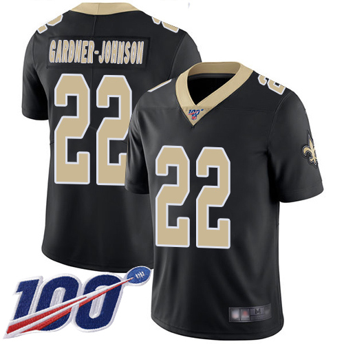 Men New Orleans Saints Limited Black Chauncey Gardner Johnson Home Jersey NFL Football 22 100th Season Vapor Untouchable Jersey